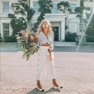 Zara off white & black heels toe cap heels